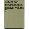 Critical and Miscellaneous Essays, Volume 7 door Thomas Carlyle