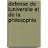 Defense De Luniversite Et De La Philosophie