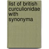 List Of British Curculionidae With Synonyma door John Walton