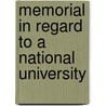 Memorial In Regard To A National University by John W. Hoyt