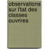Observations Sur L'Tat Des Classes Ouvrires