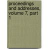 Proceedings And Addresses, Volume 7, Part 1 by Unknown