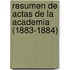 Resumen de Actas de La Academia (1883-1884)