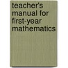 Teacher's Manual For First-Year Mathematics door George William Myers