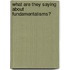 What Are They Saying about Fundamentalisms?