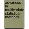 Advances In Multivariate Statistical Methods by Unknown