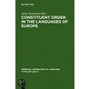 Constituent Order in the Languages of Europe door Typology of Languages in Europe