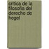 Critica de La Filosofia del Derecho de Hegel