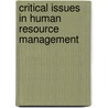 Critical Issues In Human Resource Management by Uracha Chatrakul Na-Ayudhya