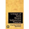 Critique Of Some Recent Subjunctive Theories door Jules Michellet