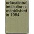 Educational Institutions Established in 1984