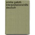 Emilia Galotti. Interpretationshilfe Deutsch