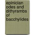 Epinician Odes And Dithyrambs Of Bacchylides