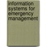 Information Systems For Emergency Management by Unknown