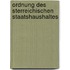 Ordnung Des Sterreichischen Staatshaushaltes