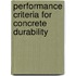 Performance Criteria For Concrete Durability