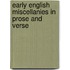 Early English Miscellanies In Prose And Verse