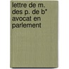 Lettre de M. Des P. de B* Avocat En Parlement door Charles Desprez De Boissy