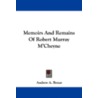 Memoirs and Remains of Robert Murray M'Cheyne door Rev Andrew a. Bonar