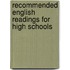 Recommended English Readings for High Schools