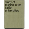 Study of Religion in the Italian Universities door Louis Henry Jordan