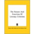 The Nature And Function Of Literary Criticism