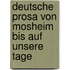 Deutsche Prosa Von Mosheim Bis Auf Unsere Tage