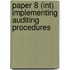 Paper 8 (Int) Implementing Auditing Procedures
