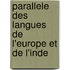 Parallele Des Langues de L'Europe Et de L'Inde