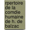 Rpertoire de La Comdie Humaine de H. de Balzac by Jules Francois Christophe