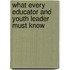 What Every Educator and Youth Leader Must Know