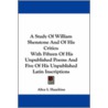 A Study of William Shenstone and of His Critics by Alice I. Hazeltine