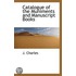 Catalogue Of The Muniments And Manuscript Books