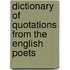 Dictionary Of Quotations From The English Poets