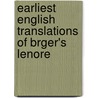 Earliest English Translations of Brger's Lenore by Oliver Farrar Emerson