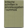 Kritische Schriften in Einzelausgaben / Summula by Hermann Bahr