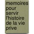 Memoires Pour Servir L'Histoire de La Vie Prive
