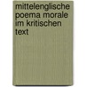 Mittelenglische Poema Morale Im Kritischen Text door Hermann Lewin