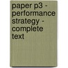 Paper P3 - Performance Strategy - Complete Text by Unknown