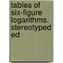 Tables Of Six-Figure Logarithms. Stereotyped Ed