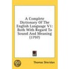 A Complete Dictionary of the English Language V1 door Thomas Sheridan