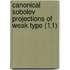 Canonical Sobolev Projections Of Weak Type (1,1)