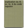 Explication Du Tit. Xx, Liv. Iii Du Code Napolon door Victor Marcad
