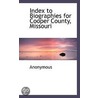 Index To Biographies For Cooper County, Missouri door Onbekend