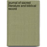 Journal of Sacred Literature and Biblical Record by Unknown