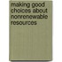Making Good Choices about Nonrenewable Resources