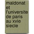 Maldonat Et L'Universite De Paris Au Xvie Siecle