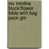 Niv Trimline Black/Flower Bible With Bag Pack Gm