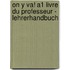 On y va! A1 Livre du professeur - Lehrerhandbuch