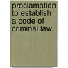 Proclamation to Establish a Code of Criminal Law door Northern Nigeria